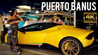 PUERTO BANUS NIGHTLIFE MARBELLA 🇪🇦 Spain Malaga 4K Summer 2023 [upl. by Launcelot]