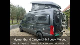 Hymer Grand Canyon S 4x4 Look Mercedes Sprinter 190PK Automaat RWD Buscamper met vast amp Hefbed Zel [upl. by Ydnim]