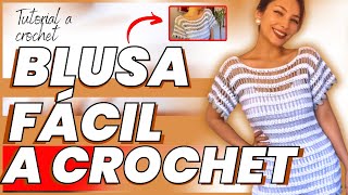 Teje una BLUSA A CROCHET TUTORIAL PASO A PASO  Hermosa Blusa a Crochet en 2 Colores [upl. by Aicinat]