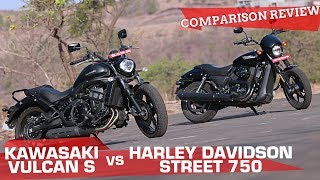 🏍️ Kawasaki Vulcan S vs 🏍️ HarleyDavidson Street 750  And the best midcapacity cruiser is [upl. by Aicinad]