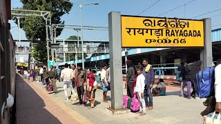 RAYAGADA RAILWAY STATION ON BOARD ARRIVING 12807 VSKPNZM SAMATHA EXPRESS [upl. by Lytsirk339]