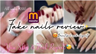 Affordable Fake Nails From Meesho 😍✨ All under ₹200 🤯  Glowmorearzoo [upl. by Eihs105]