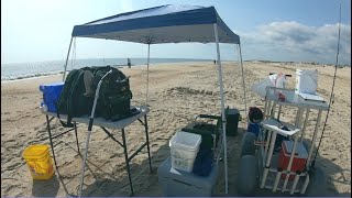 Gear Gear and more Gear Cape Henlopen State Park surf fishing [upl. by Ydollem40]