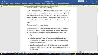 Droit des affaires  L’endossement de la lettre de change L’endossement de procuration [upl. by Georgette]