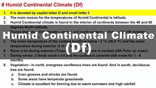 Koppen Scheme  Humid Continental Climate Df  UPSC IAS Geography [upl. by Paz660]