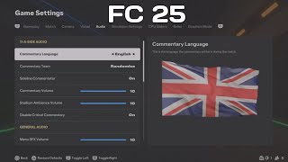 How to change commentary language in EA SPORT FC 25 [upl. by Rowan271]