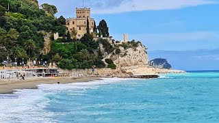 Italy  Liguria  Walking Tour  Finale Ligure  Best Beach🌴 4k [upl. by Wightman539]