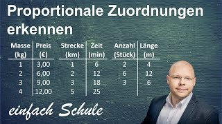 Proportionale Zuordnung erkennen [upl. by Eremehc]