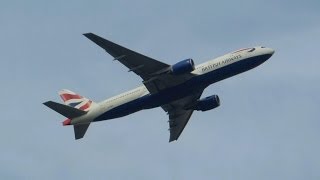 British Airways ► Boeing 777200 ► Takeoff ✈ London Heathrow Airport [upl. by Treborsemaj]