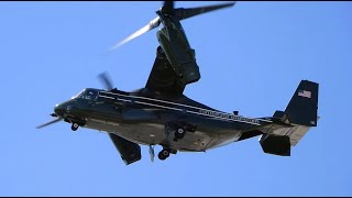 Four MV22 Osprey Presidential Helicopters Departing BUR  Peek of New LockheedMartin VH92 Patriot [upl. by Lengel]