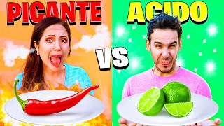 COMIENDO PICANTE vs ACIDO por 24 HORAS 😱🌶️🍋 Sandra Cires Art [upl. by Hareenum16]