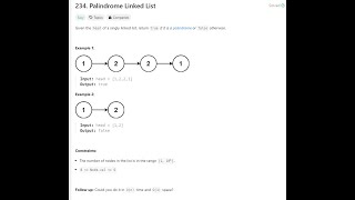 LeetCode 234 Palindrome Linked List  Solution Explained [upl. by Foote]