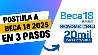 1 Beca 18 2025  Postula a Beca18 en 3 pasos ✅ [upl. by Hesky869]