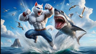 Cat shark 🦈😂 watch full video [upl. by Etnoval]