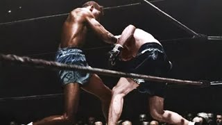 Sugar Ray Robinson in his Prime Robinson vs Sammy Angott 3 431946 Highlights Colourised [upl. by Ahsiemat]