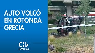 ACCIDENTE  Auto volcó en Rotonda Grecia Constataron hálito alcohólico del conductor  CHV Noticias [upl. by Meibers32]