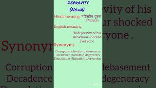 Vocab word depravity meaning english vocabulary ssc upsc cds englishgrammar [upl. by Aihsetal]