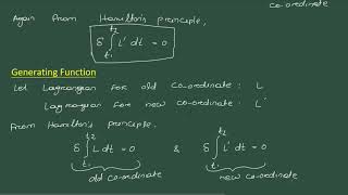 CM28  Canonical Transformation  Generating Function [upl. by Oludoet970]