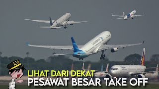 CUACA CERAH  Lihat Pesawat Besar Take Off di Bandara Soekarno Hatta CGK [upl. by Yreved]