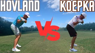 Hovland Vs Koepka Swing Comparison [upl. by Ateerys]