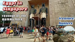 UNIVERSAL STUDIOS SINGAPORE ANCIENT EGYPT  TAKE THE REVENGE OF THE MUMMY RIDE IF YOU DARE👻 AND HUNT [upl. by Rainah]