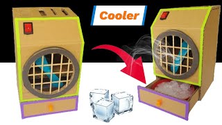 How To Make Mini Air Cooler With DC Motor From Cardboard At 🏠 Home  Amazing Cardboard Project [upl. by Tay458]