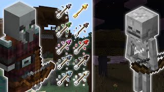 PILLAGERS WITH ALL TIPPED ARROWS VS SKELETON  MINECRAFT [upl. by Lanny]