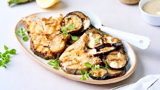 Gegrilde schelvis met aubergine en mosterddressing [upl. by Abihsat324]