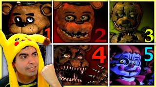 Como Pasar TODOS los FNAF en 1 VIDEO con JUMPSCARES 🥇 y SECRETOS [upl. by Nadya]