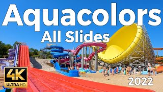 Aquacolors WaterPark 2022 Croatia  All WaterSlides [upl. by Dub805]