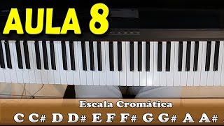 Aula de Teclado 08 Escala Cromática para iniciantes [upl. by Neom824]