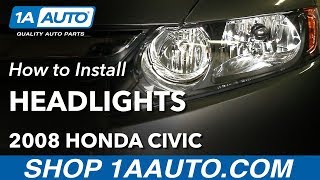 How to Replace Headlights 0608 Honda Civic [upl. by Ydisahc]