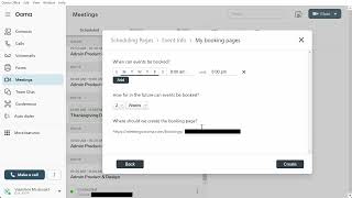 Ooma Office Tutorial Meetings Module  Booking Feature [upl. by Garrott]