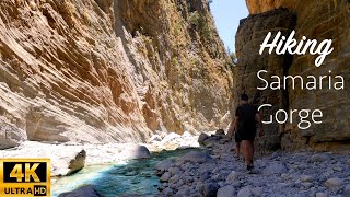 Hiking Samaria Gorge in Crete 4K relaxing nature ASMR [upl. by Aldric]