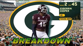 Breakdown Of NEW Packers LB Draft Selection Edgerrin Cooper [upl. by Docia991]