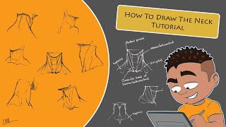 How To Draw The Neck Tutorial  Using Simple Shapes [upl. by Nodyl]