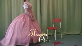 Victorian fashion How to sit in a hoopskirt crinoline [upl. by Amaerd386]