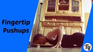 How to do Finger Tip Push Ups Great Exercise for STRONG Hands [upl. by Yenobe]