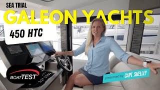 Galeon 450 HTC 2023  Test amp Features Review BoatTEST [upl. by Hatnamas297]