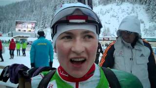 Darya Domracheva  3rd in Hochfilzen Pursuit [upl. by Iharas]