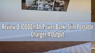 Review Q 10000mAh Power Bank Slim Portable Charger4 Output External Battery Pack with Builtin AC [upl. by Strickman]