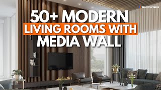 50 Modern Living Rooms With Media Wall  TV Wall Ideas [upl. by Ipoillak787]