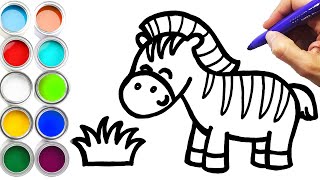 How to Draw a Cute Zebra  Easy and Fun Drawing for Kids [upl. by Clift130]