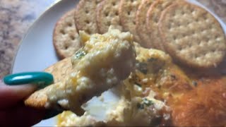 Crab spinach and artichoke dip crabdip [upl. by Akirdna]