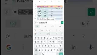 Convert Binary to Hexadecimal number in Ms Excel  Ms Excel Functions [upl. by Ecniuq47]