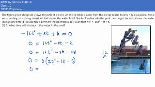 10 The figure given alongside shows the path of a diver when she takes a jump from the diving boa [upl. by Irek]