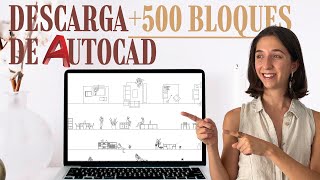 Descarga GRATIS 500 BLOQUES de AUTOCAD🛋 de interiorismo   cómo organizar tu archivo de bloques [upl. by Joshuah616]