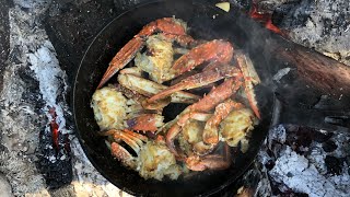 Ep11 Catch amp Cook Green Thai Curry Crab  Cooked Over The Campfire [upl. by Nyrehtac]