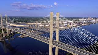 Great footage of the Talmadge Bridge in Savannah The Tybee Island Waterway amp The Crab Shack in 4K [upl. by Alliw]