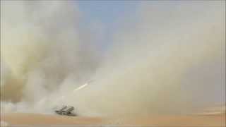 Jobaria MCL Multiple Cradle 122mm rocket launcher system live firing idex 2013 United Arab Emirates [upl. by Sverre]